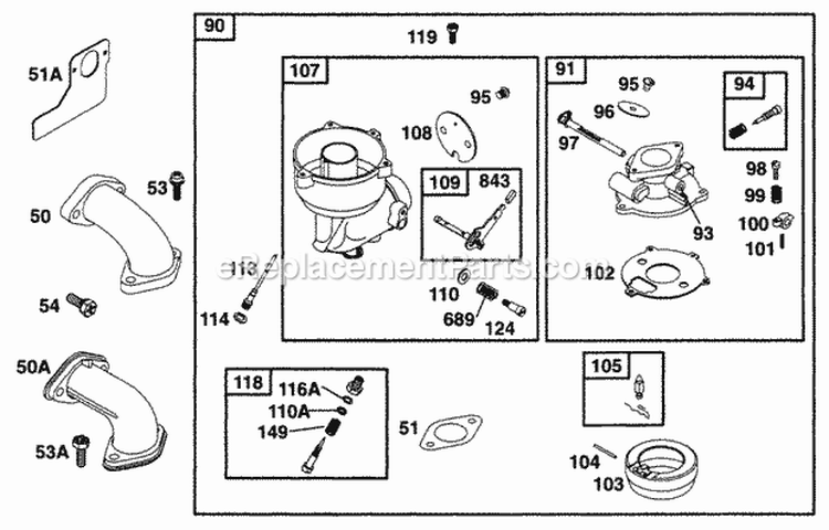 Carburetor Assy Diagram and Parts List for 171432-1111-01  Briggs and Stratton Engine